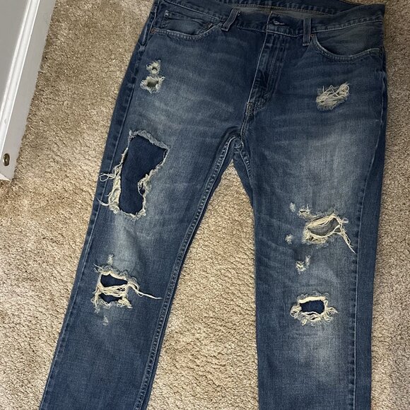 Men's Levi's 511 Distressed Jeans 36 x 34 - Picture 1 of 3